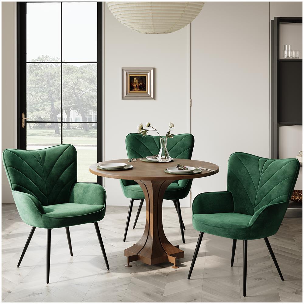 Sedia Moderna Con Motivo Fogliare - Design Semplice E Naturale, Versatile Per Soggiorno E Ufficio, Verde - Foto 8