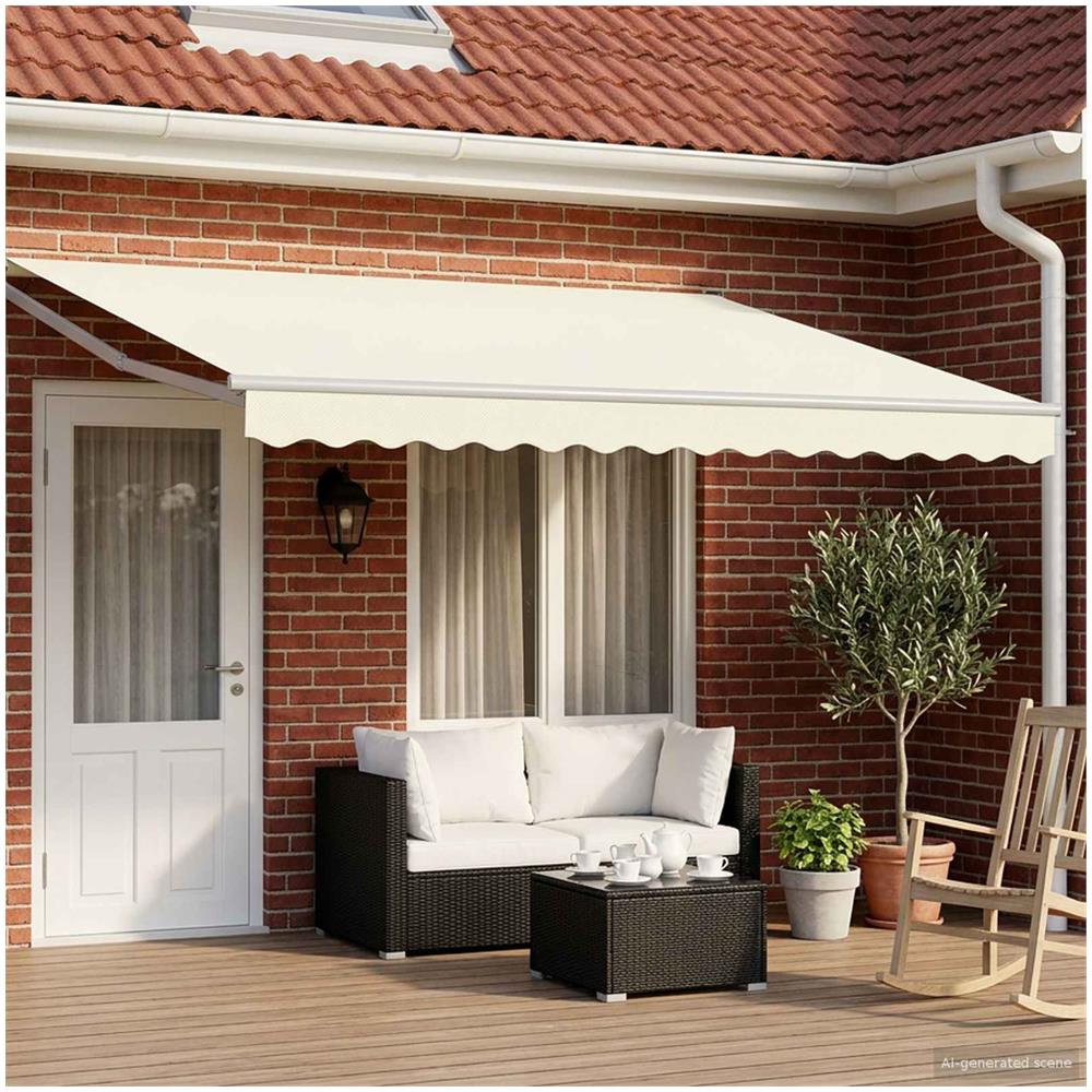 Tenda retrattile manuale con LED Crema 4 × 3 m - Foto 2