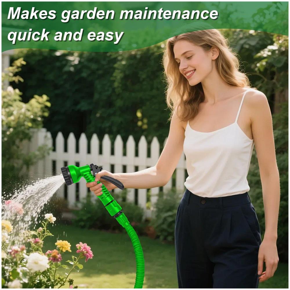 Tubo Da Giardino Estensibile 15 Metri, Tubo Magico Flessibile Con 6 Modalità Di Spruzzaggio E Raccordi Universali, Per Irrigazione, Lavaggio Auto E Pulizia Cortile - Foto 4
