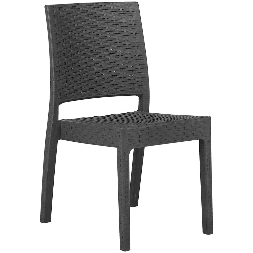 Sedia Da Giardino In Rattan-grigio Grafite Set Di 2 Pz Fossano - Foto 2