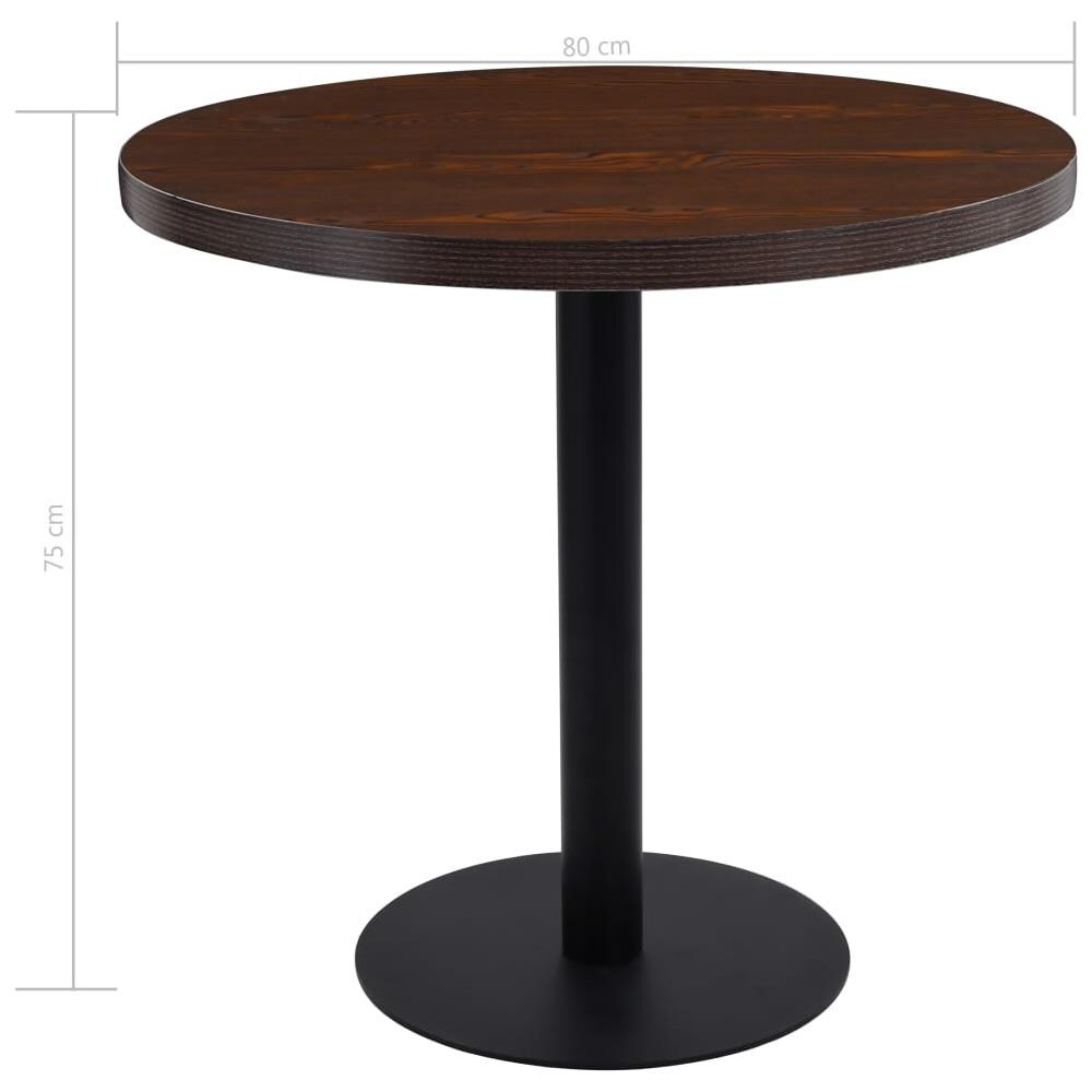 Tavolo Da Bistrot Marrone Scuro 80 Cm In Mdf - Foto 5