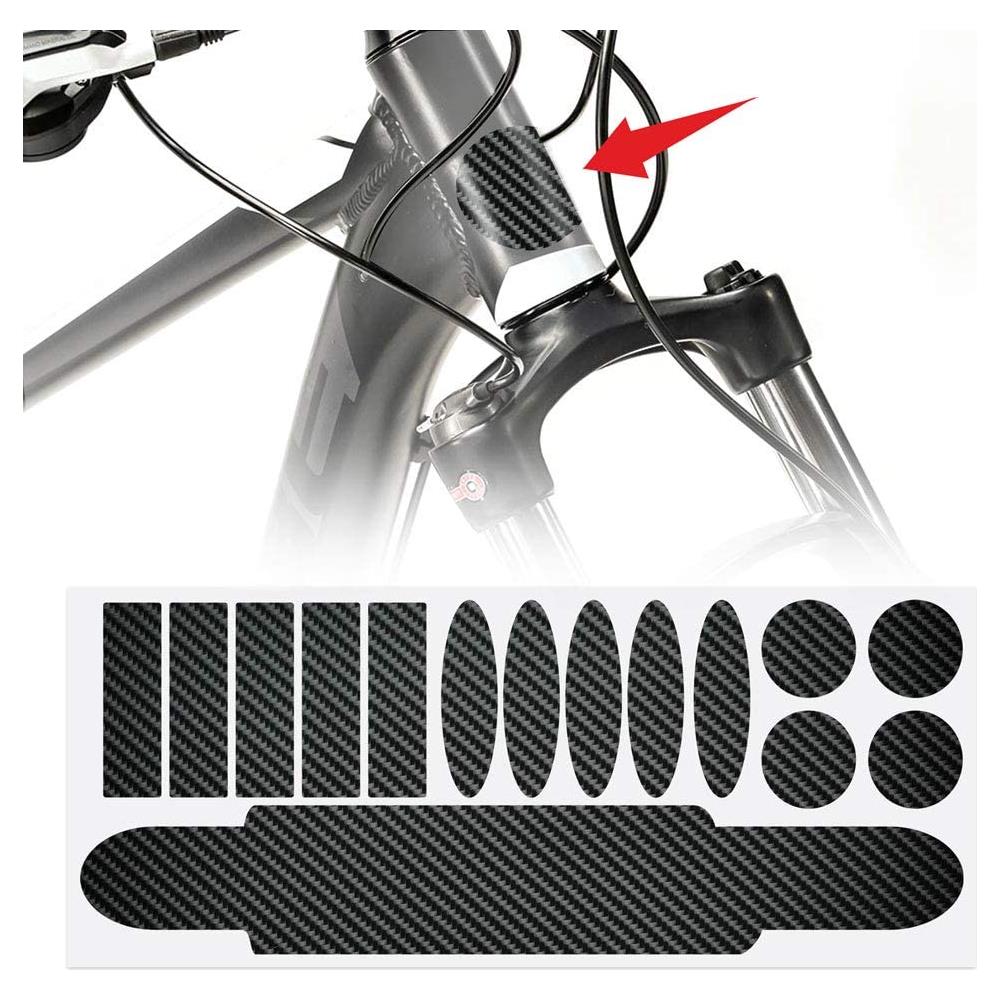 Kit Adesivo Di Protezione Per Telaio Bicicletta, 9 X 23 Cm, Carbonio - Foto 1