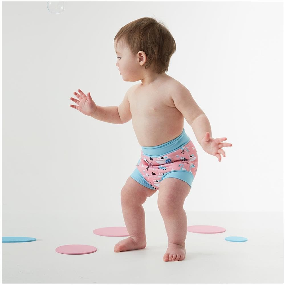 Splash A Proposito Del Capretto Del Bambino Di Nuovo E Migliorato Felice Pannolino Rosa (arca Di Nina) 3-6 Mesi - Foto 2
