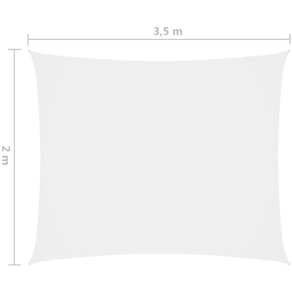 Parasole a Vela in Tessuto Oxford Rettangolare 2x3,5 m Bianco - Foto 6