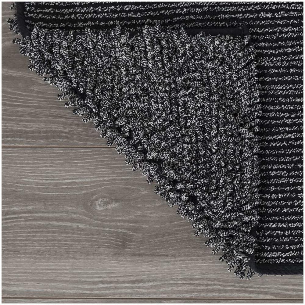 Tappetino da Bagno Misto in Cotone 55x60 cm Nero e Bianco - Foto 2