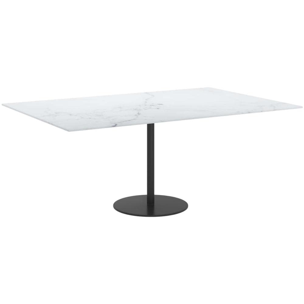 Piano Per Tavolo Bianco 100x62cm 8mm In Vetro Aspetto Marmo - Foto 2