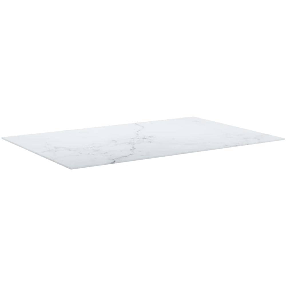 Piano Per Tavolo Bianco 100x62cm 8mm In Vetro Aspetto Marmo - Foto 3