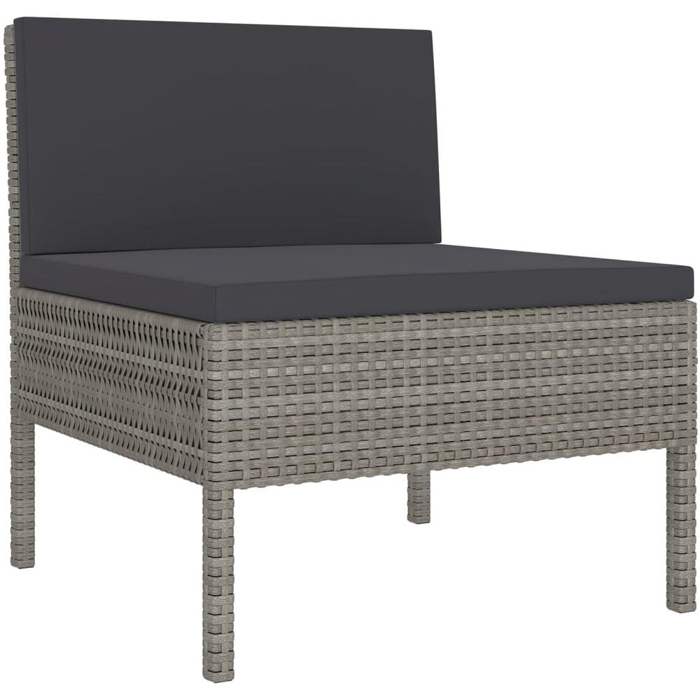 Set Divani Da Giardino 9 Pz Con Cuscini In Polyrattan Grigio - Foto 3