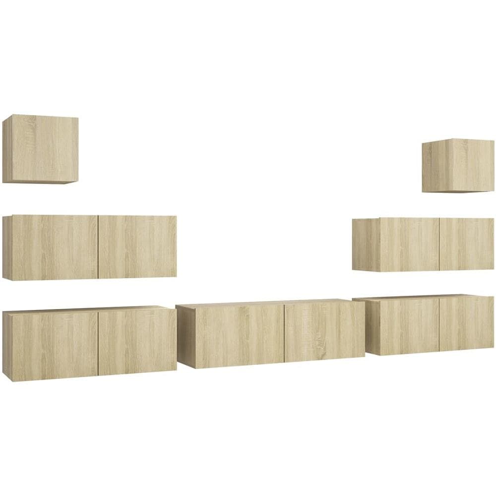 Set di Mobili Porta TV 7 pz Rovere Sonoma in Legno Multistrato - Foto 1