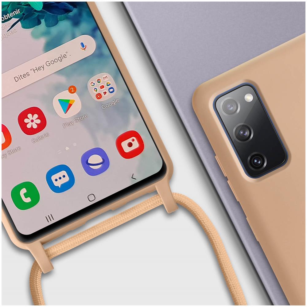 Cover Semirigida Per Samsung Galaxy S20 Fe Cordino Nylon 80 Cm Rose Gold - Foto 2