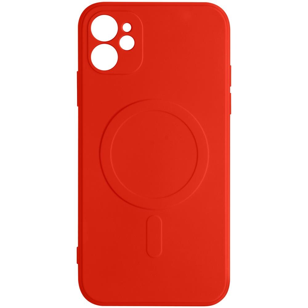 Cover Magsafe Iphone 12 Mini Silicone Flessibile Soft-touch Mag Cover Rossa - Foto 1