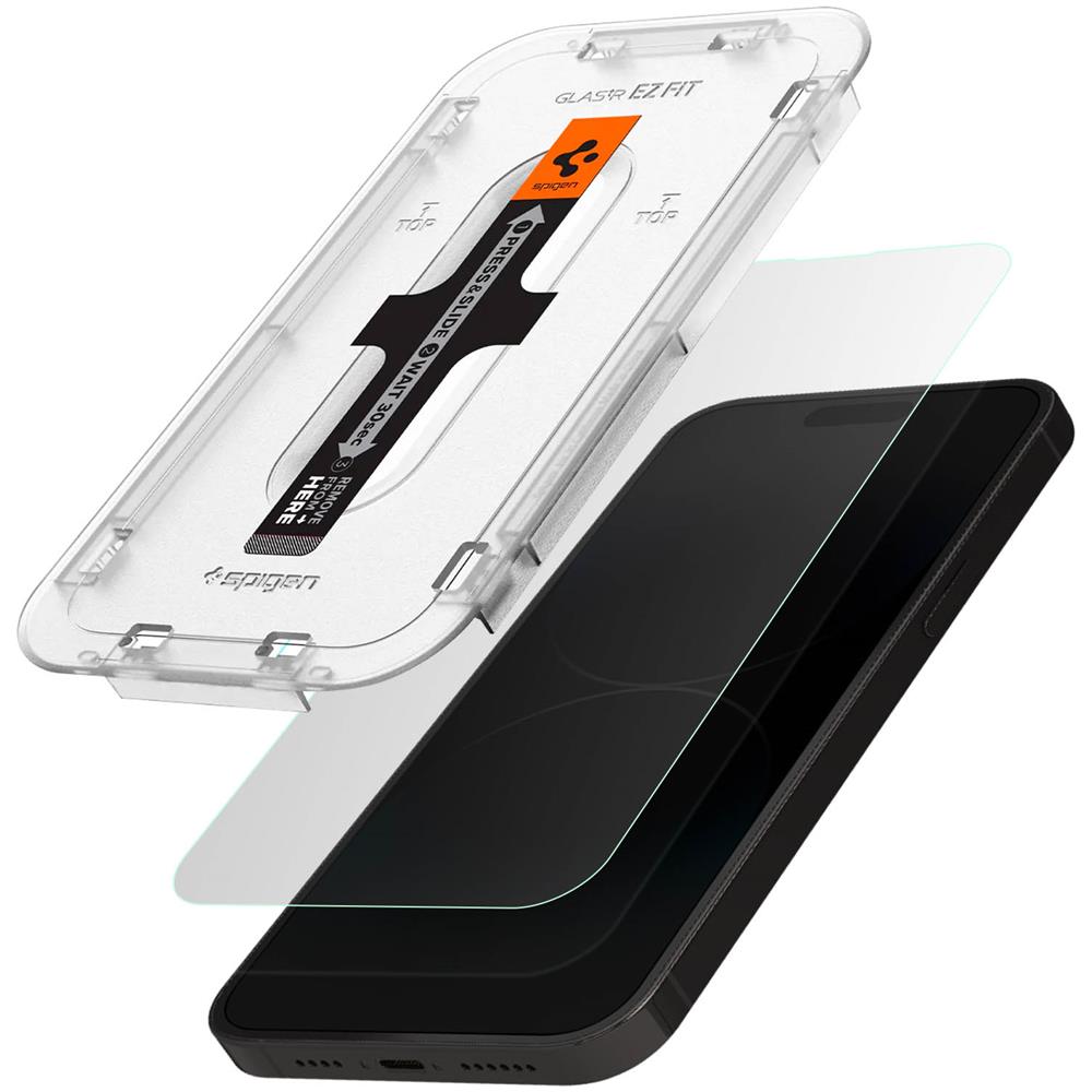 2 Salvadisplay Per Iphone 14 Pro Max, Ez Fit Spigen Kit Di Posa Trasparente - Foto 1