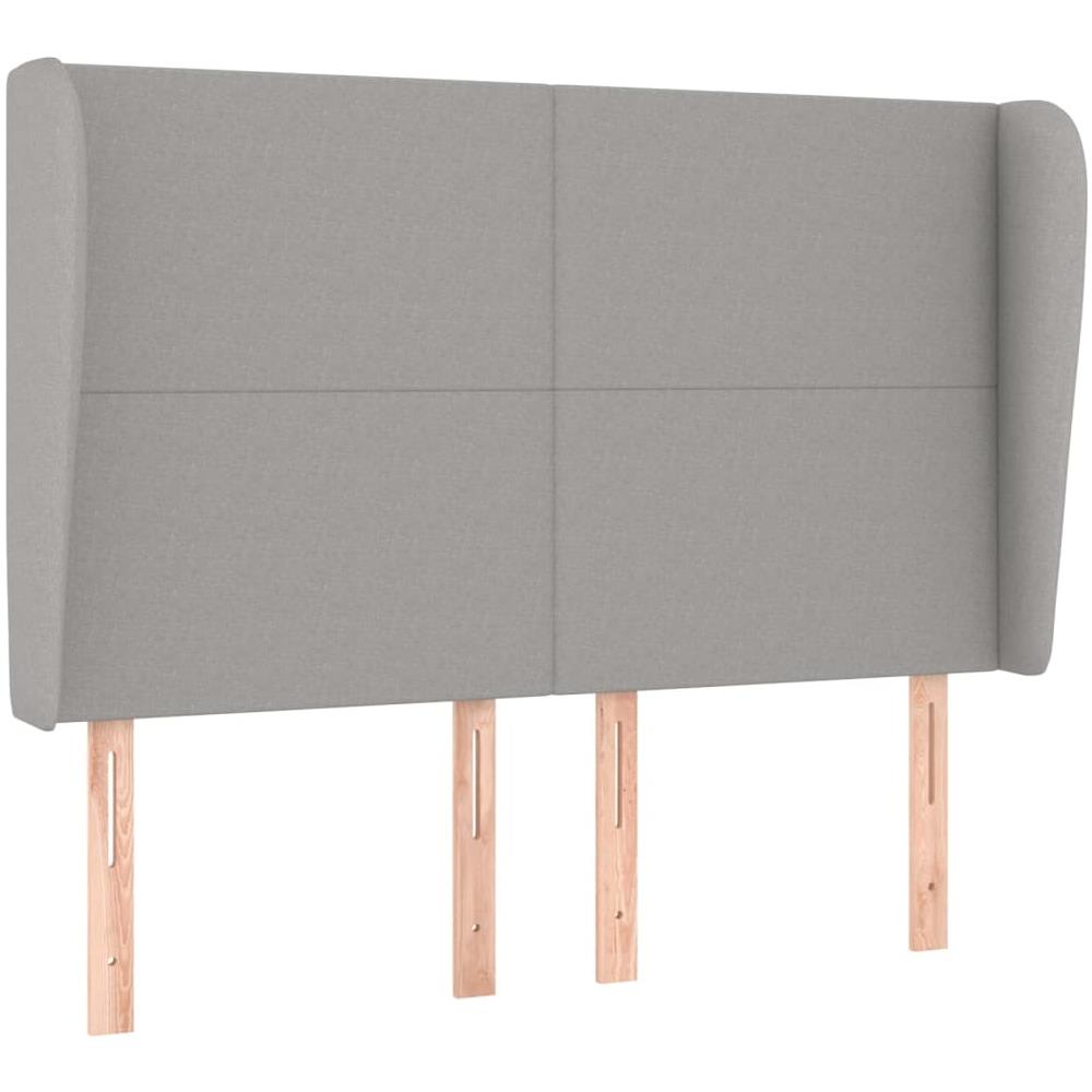 Testiera Ad Orecchio Grigio Chiaro 147x23x118/128 Cm In Tessuto - Foto 2