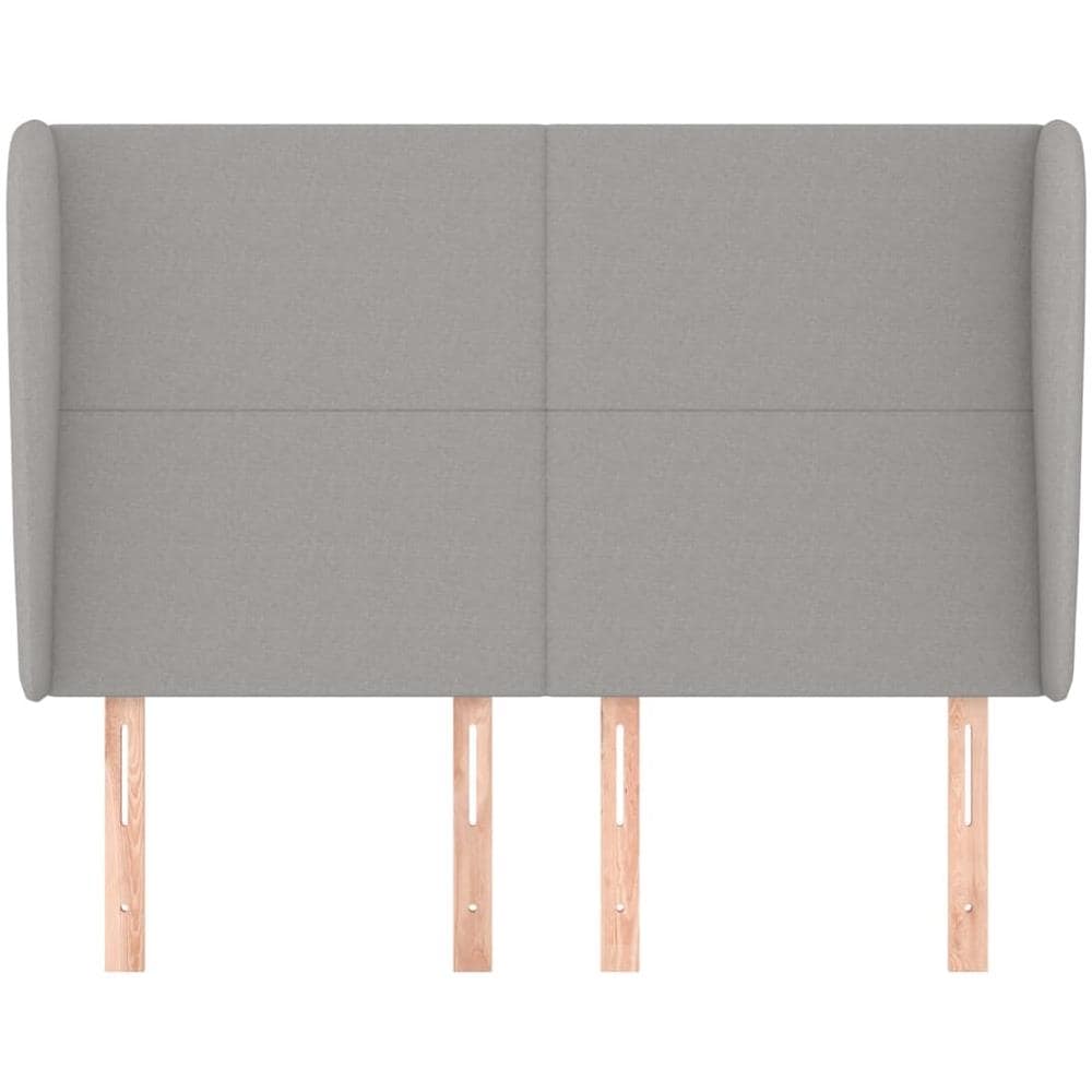 Testiera Ad Orecchio Grigio Chiaro 147x23x118/128 Cm In Tessuto - Foto 3