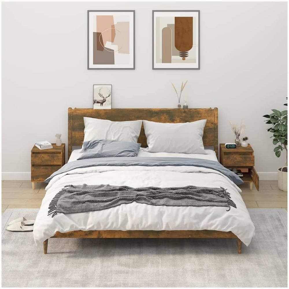 Comodini 2pz Rovere Fumo 40x35x50 Cm - Foto 1