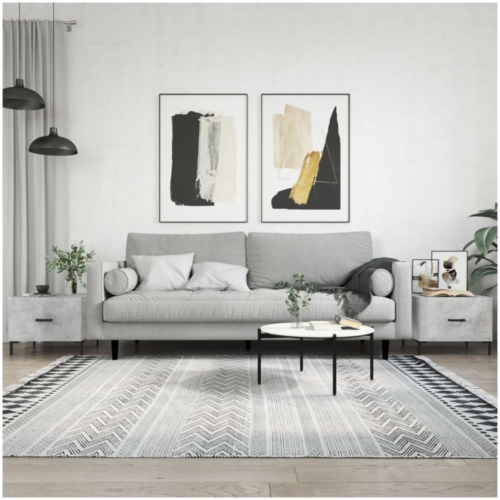Tavolini Salotto 2pz Grigio Cemento 50x50x40 Legno Multistrato - Foto 1
