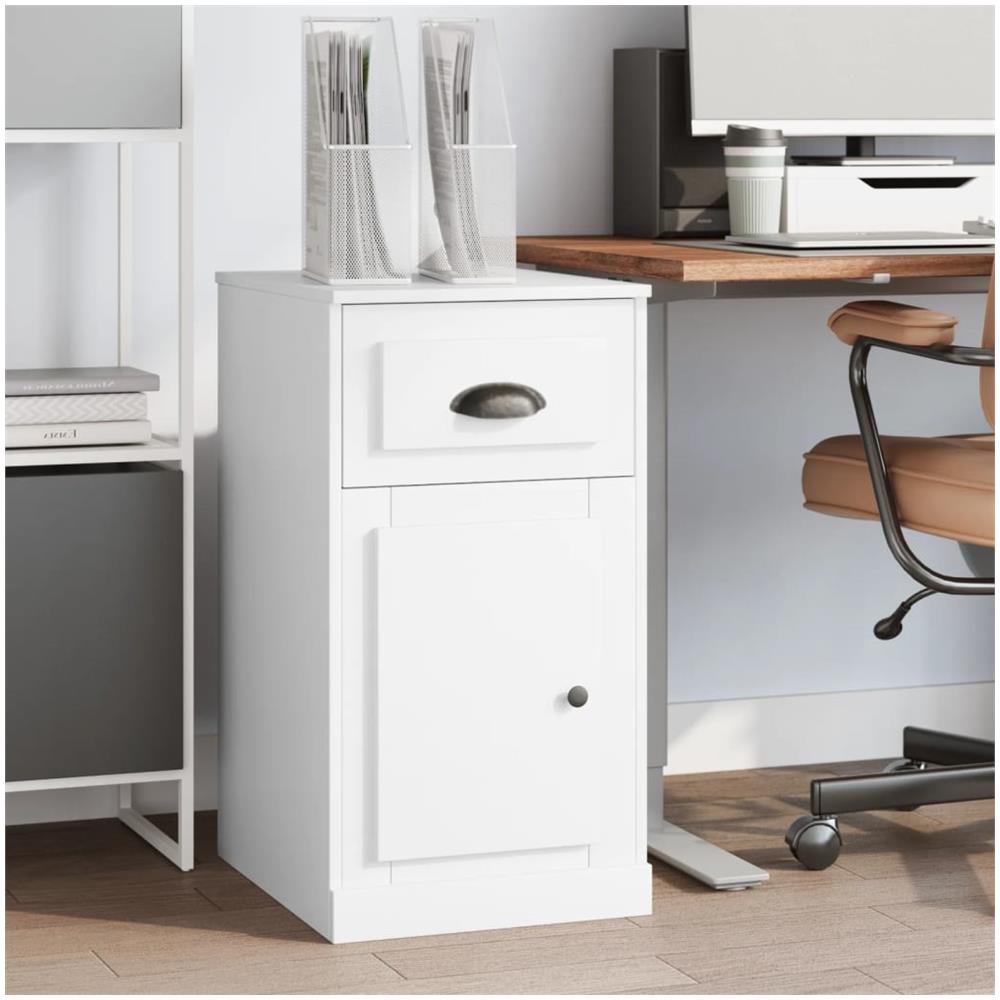 Mobiletto Con Cassetto Bianco 40x50x75 Cm In Legno Multistrato - Foto 1