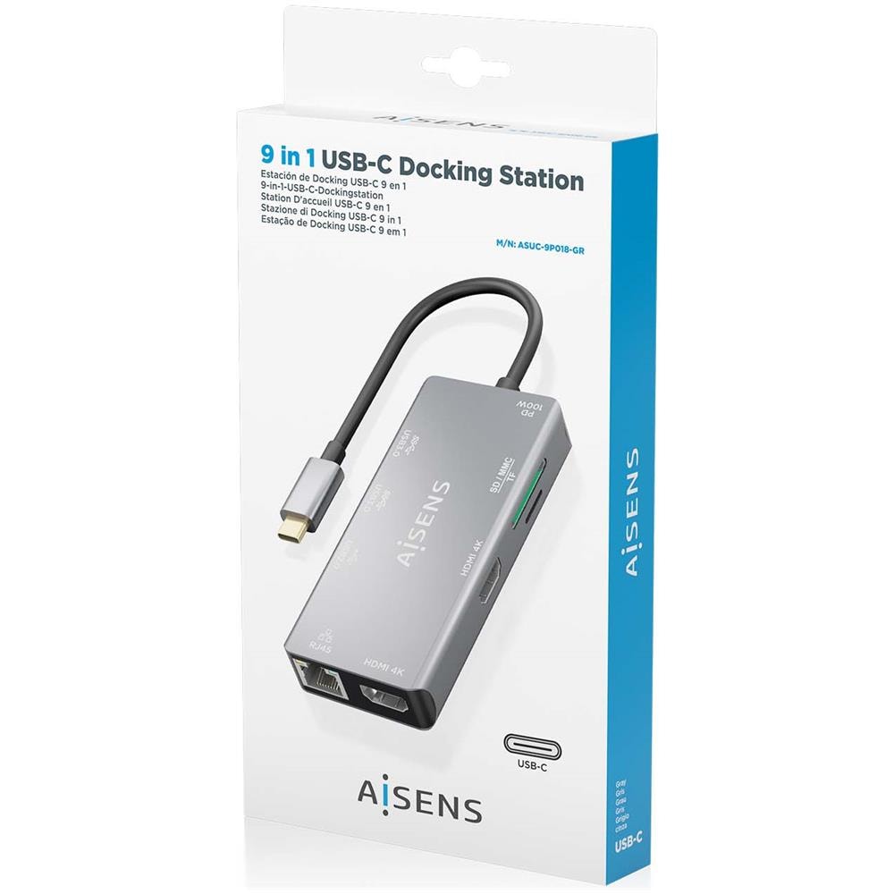 ASUC-9P018-GR replicatore di porte e docking station per laptop Cablato USB 3.2 Gen 1 (3.1 Gen 1) Type-C Grigio - Foto 7
