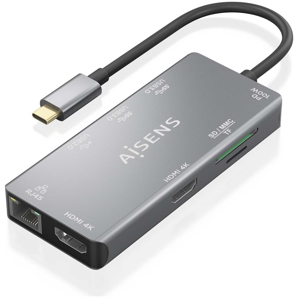 ASUC-9P018-GR replicatore di porte e docking station per laptop Cablato USB 3.2 Gen 1 (3.1 Gen 1) Type-C Grigio - Foto 1