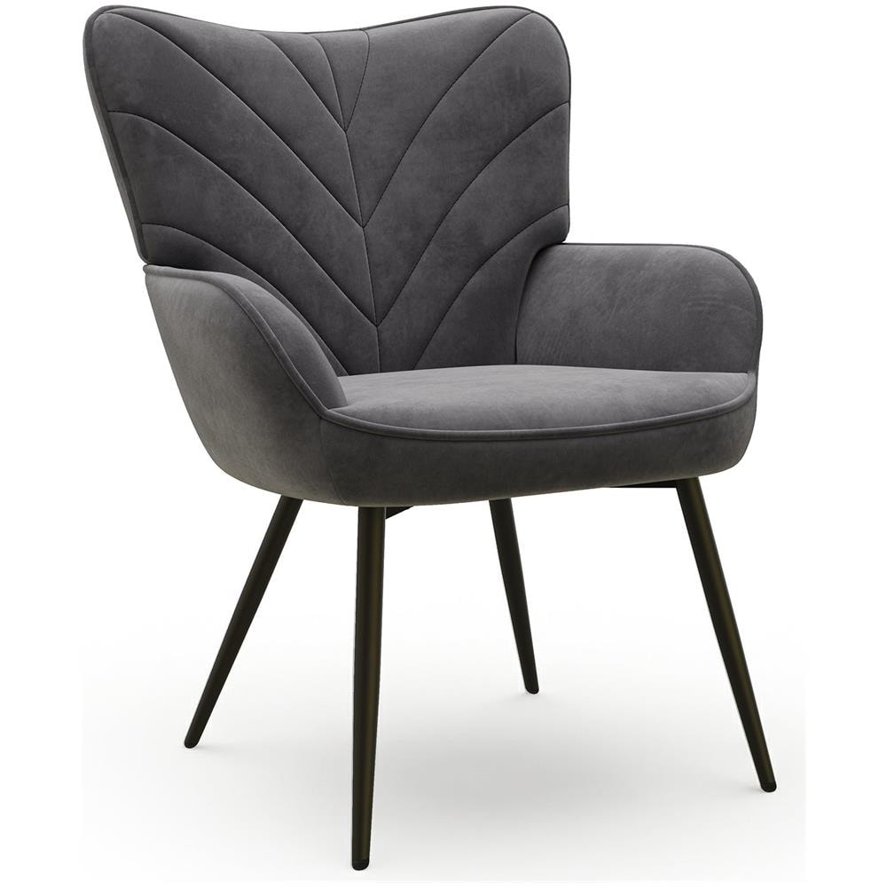Sedia Moderna Con Motivo Fogliare - Design Semplice E Naturale, Versatile Per Soggiorno E Ufficio, Grigio - Foto 1