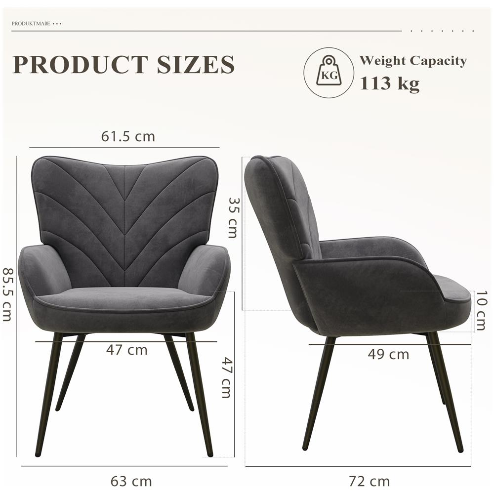 Sedia Moderna Con Motivo Fogliare - Design Semplice E Naturale, Versatile Per Soggiorno E Ufficio, Grigio - Foto 2