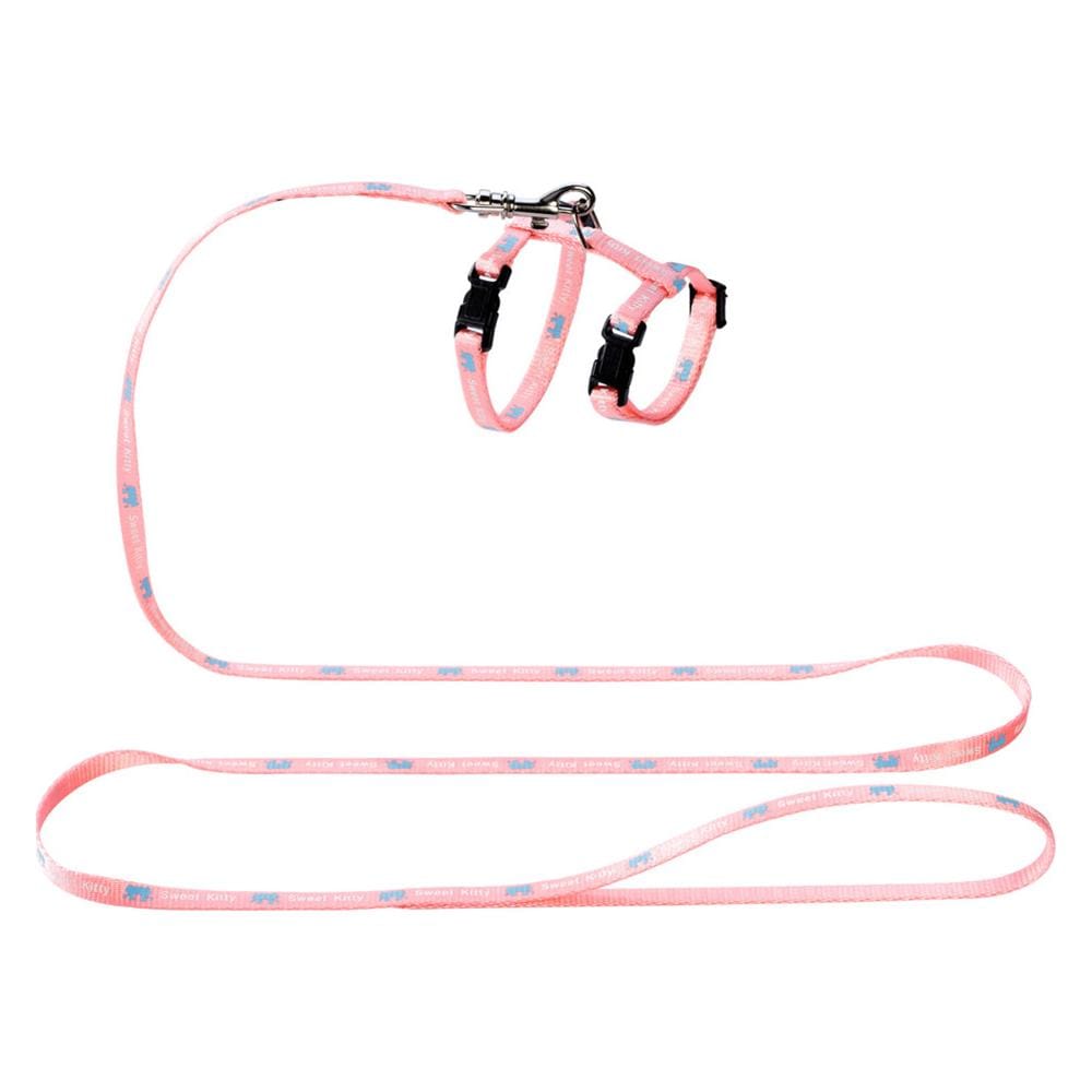 Pettorina E Guinzaglio Per Gatti Sweet Kitty Rosa Pallido 99789 - Foto 1