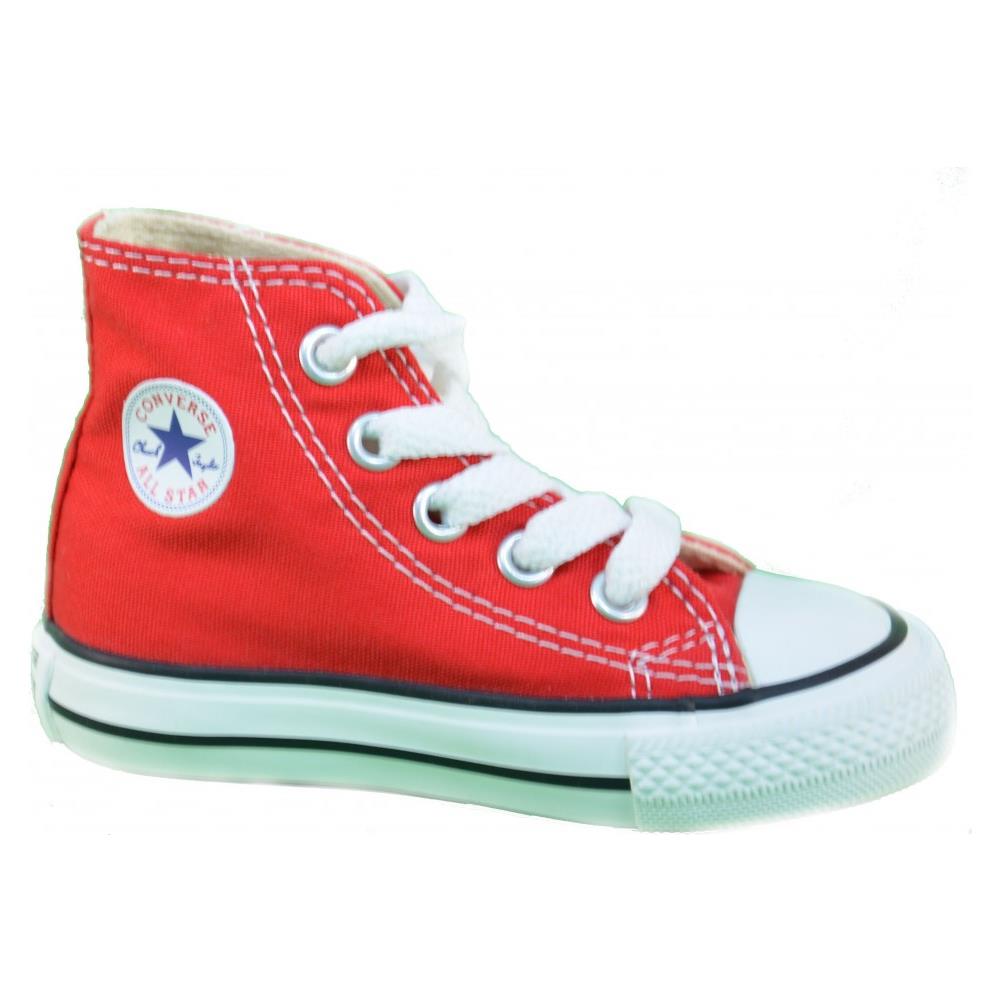 All Star Scarpe Sportive Bambino Rosse Tela Lacci 7j232c numero 35 - Foto 3