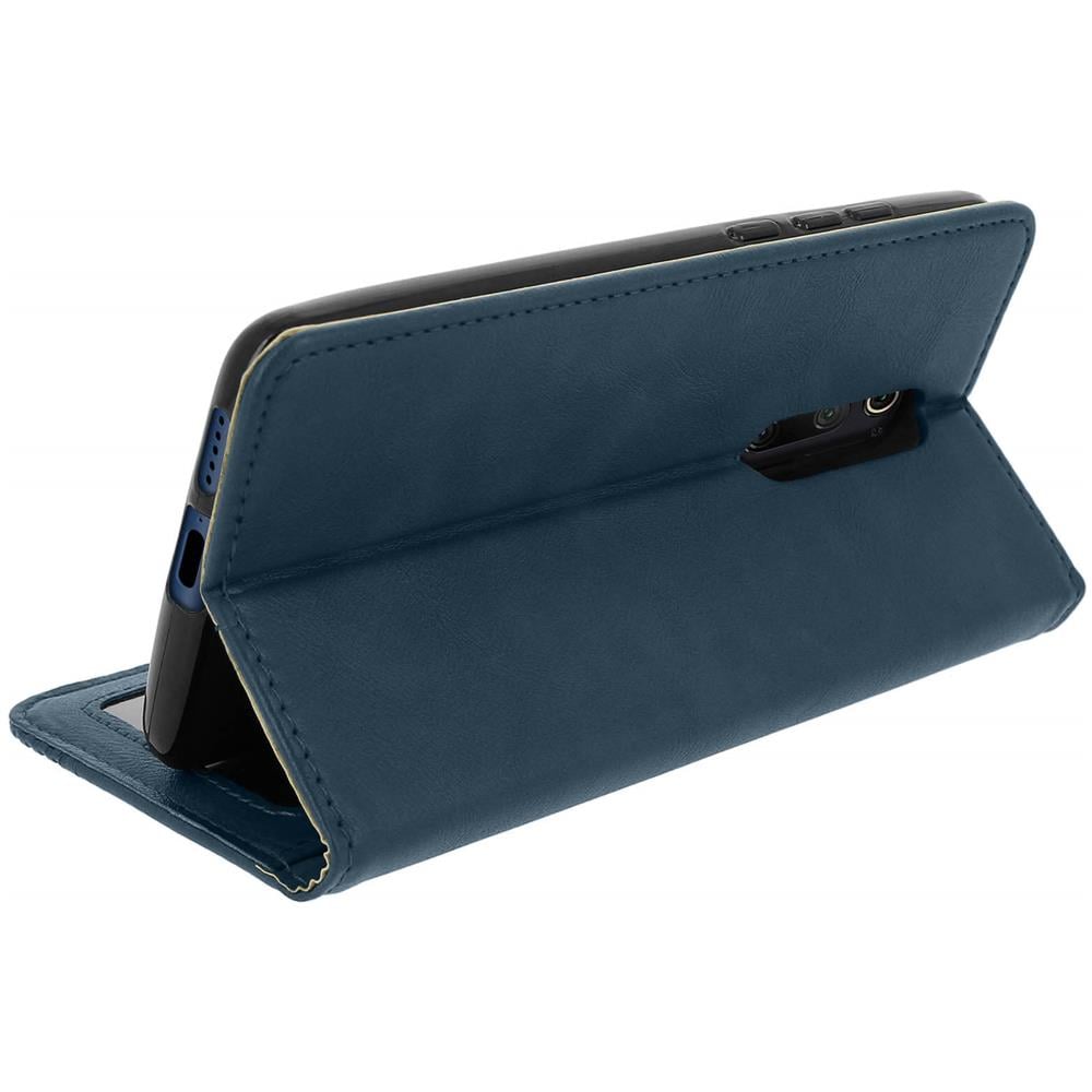 Custodia Xiaomi Mi 9t Effetto Invecchiato Porta Carte Supporto - Blu - Foto 4