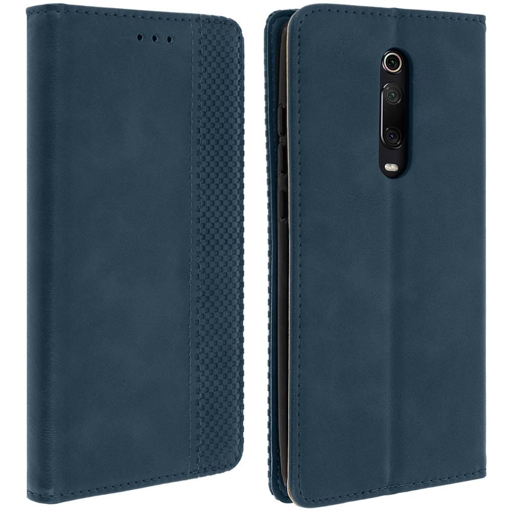 Custodia Xiaomi Mi 9t Effetto Invecchiato Porta Carte Supporto - Blu - Foto 1