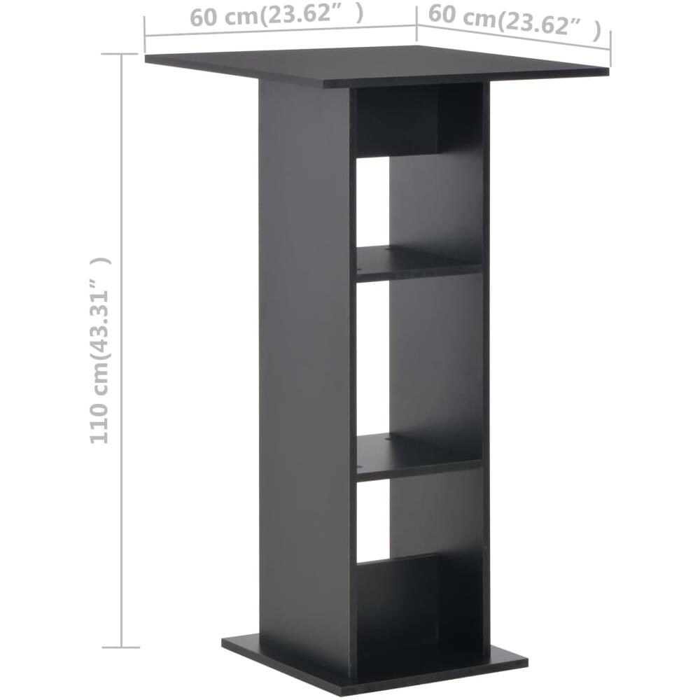 Tavolo da Bar Nero 60x60x110 cm - Foto 9