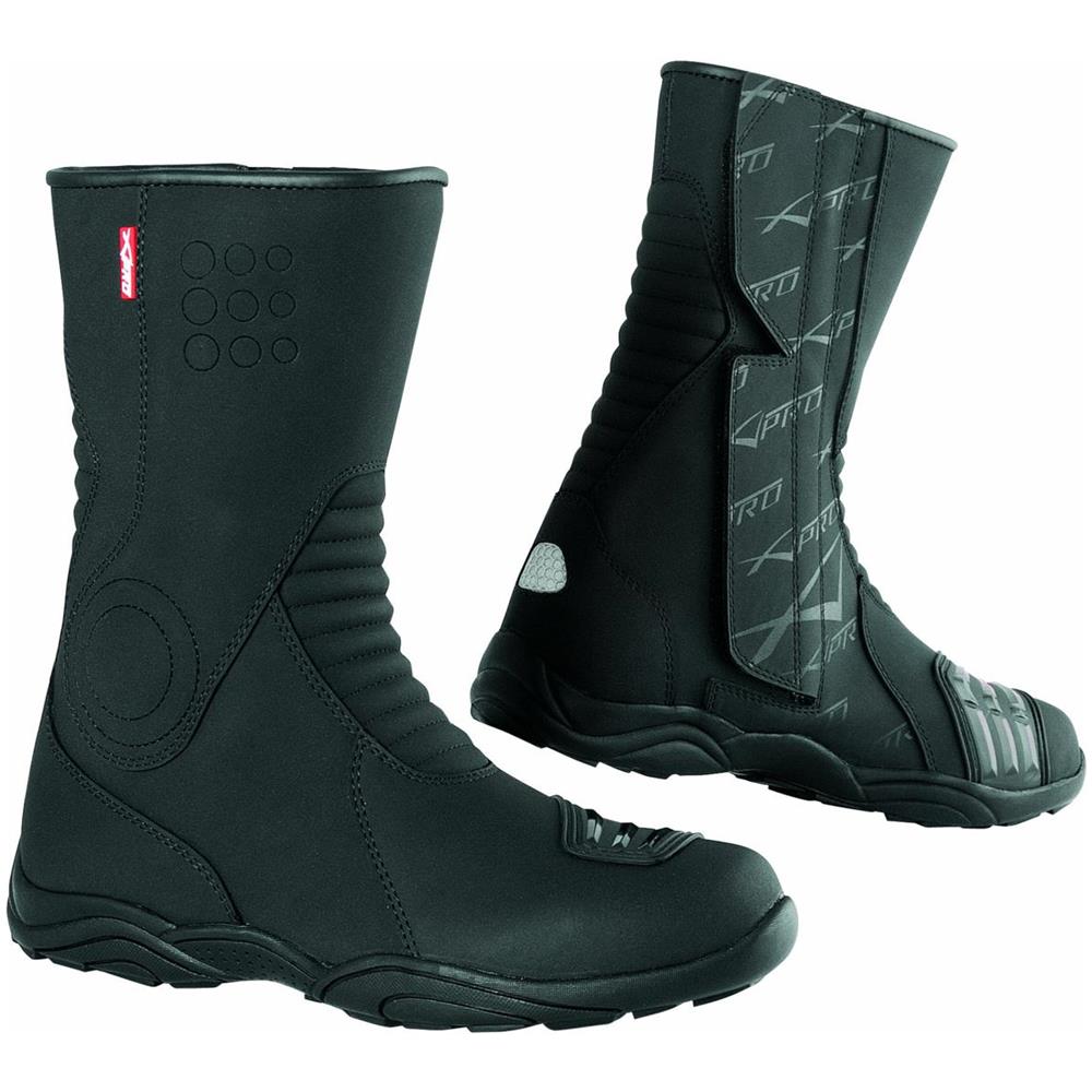 Stivale Scarpa Calzatura Pelle Cuoio Moto Turismo Scooter Impermeabile Nero 46 - Foto 1