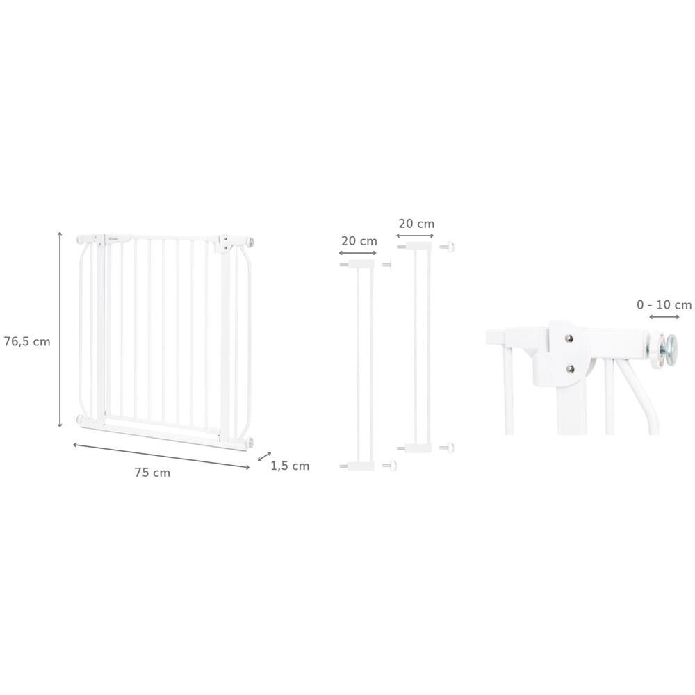 Truus Slim Cancelletto Per Bambini Lunghezza Da 75 Fino A 105 Cm Installazione Senza Perforazione Fissaggio A Pressione Soglia Molto Bassa Doppio Sistema Di Sicurezza (grigio) - Foto 7