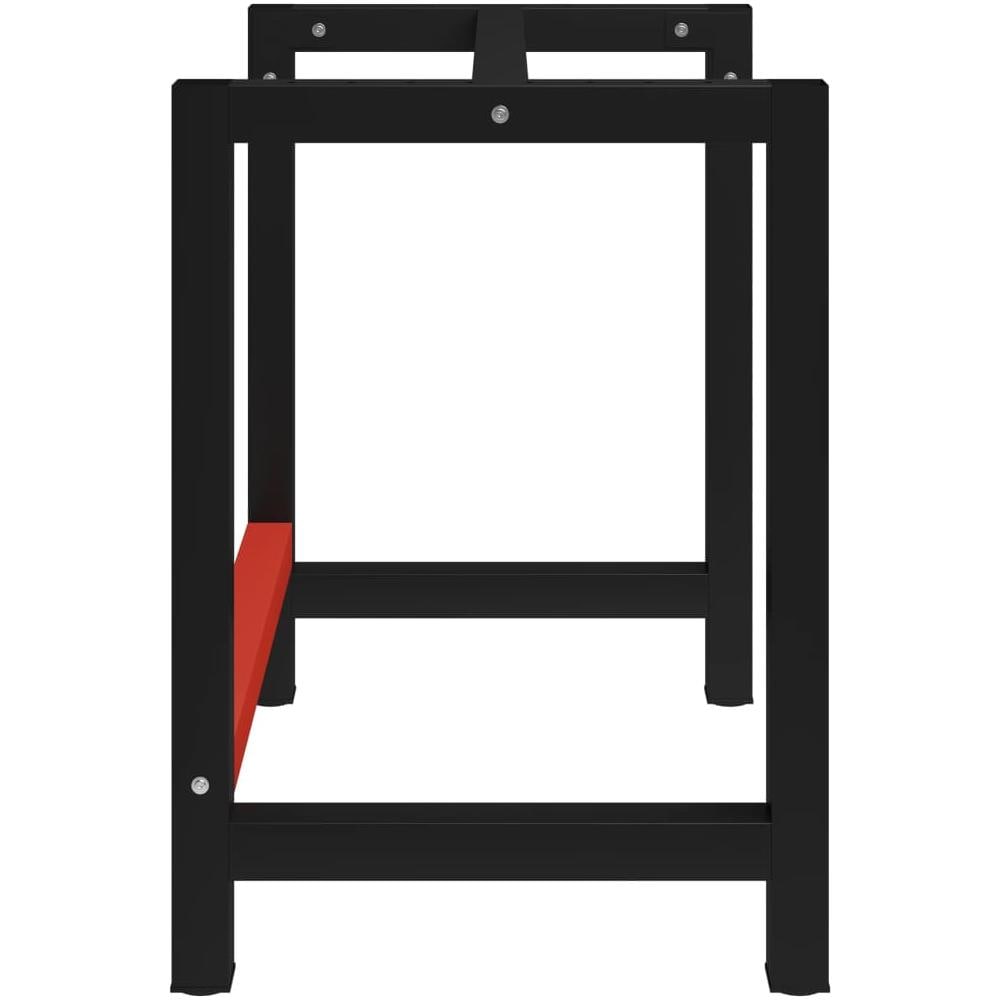 Telaio per Banco da Lavoro in Metallo 80x57x79 cm Nero e Rosso - Foto 2