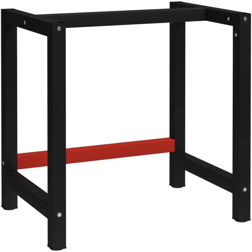 Telaio per Banco da Lavoro in Metallo 80x57x79 cm Nero e Rosso - Foto 1