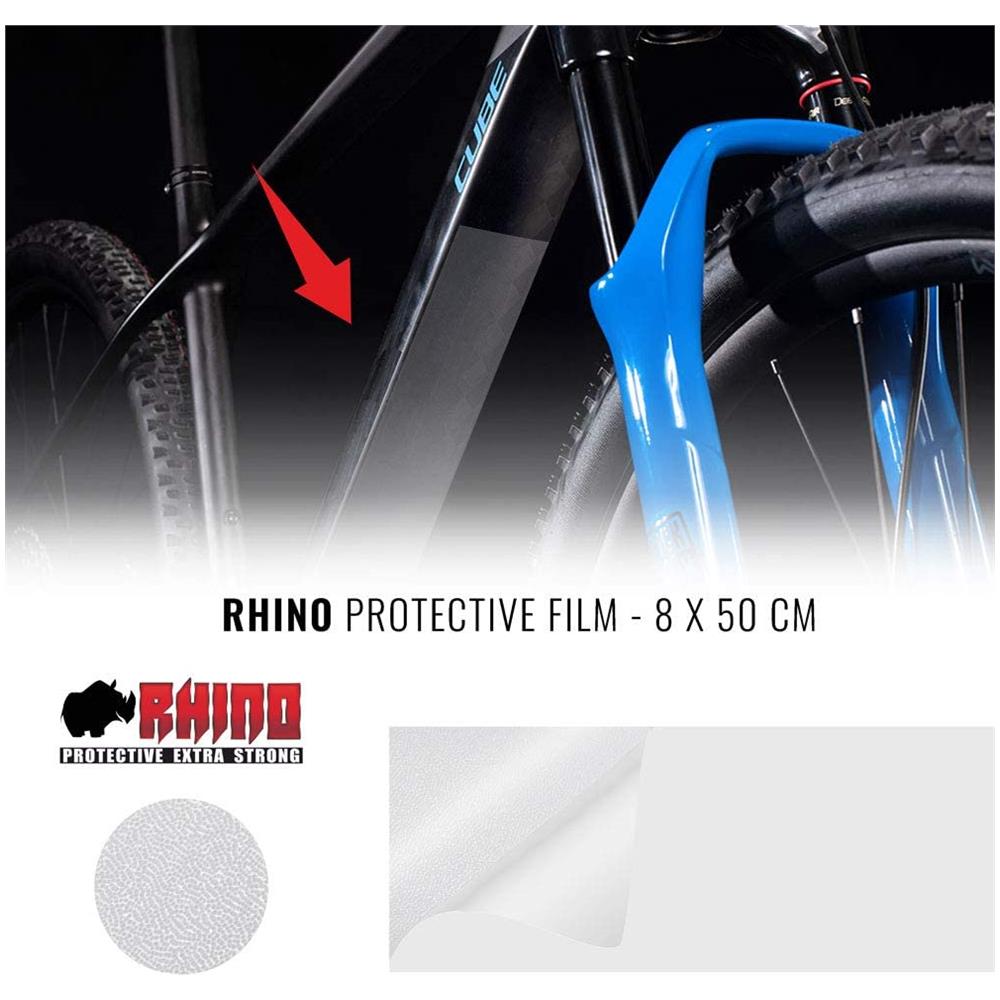 Nastro Pellicola Adesiva Trasparente Rhino Per Protezione Telaio Bicicletta, 8 X 50 Cm - Foto 1