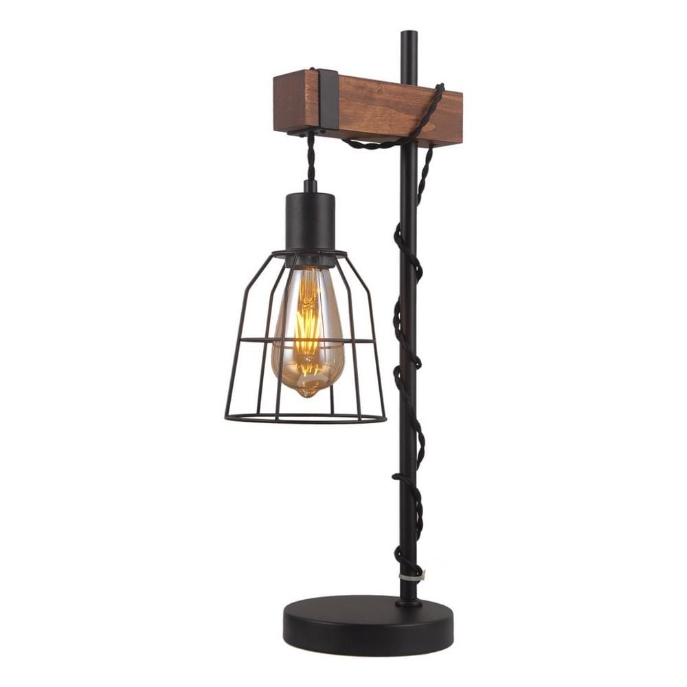 Lampada Da Tavolo Industriale E Retrò Nera Opaca 1 Luce, E27 - Foto 2