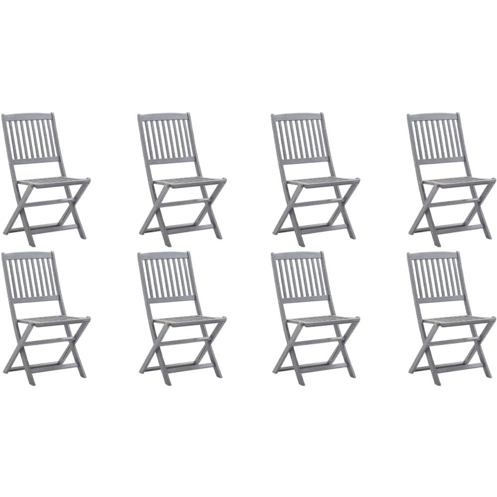 Sedie da Giardino Pieghevoli 8 pz con Cuscini Massello Acacia - Foto 1