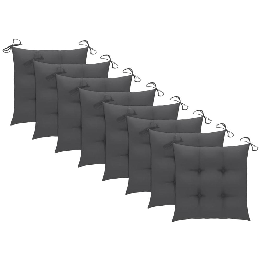 Sedie da Giardino Pieghevoli 8 pz con Cuscini Massello Acacia - Foto 3