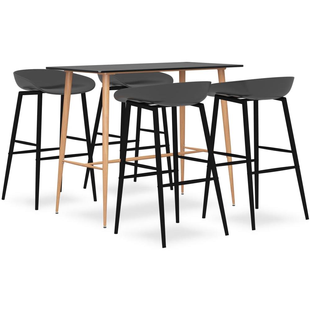 Set da Bar 5 pz Nero e Grigio - Foto 1