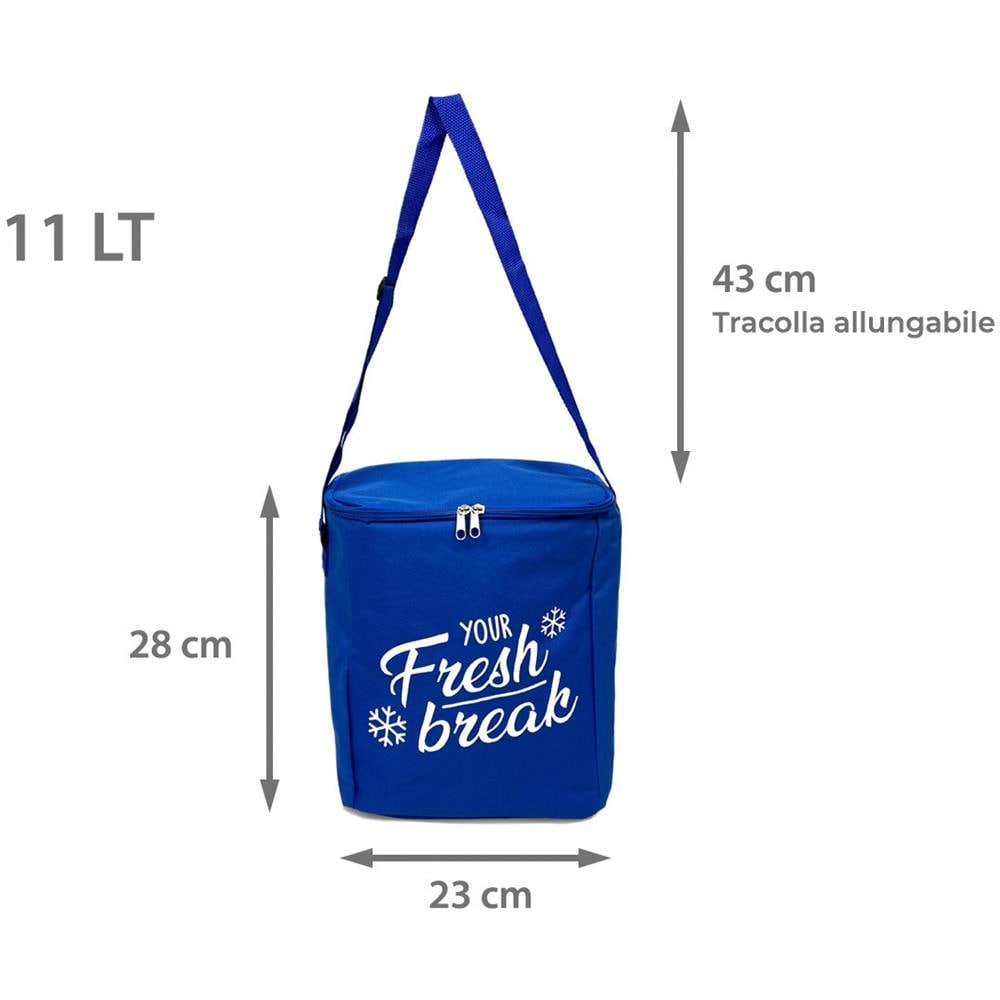 Borsa Termica Frigo Porta Pranzo Spiaggia Lavoro Scuola Fresh Break Vari Colori E Misure 11l Navy - Foto 2