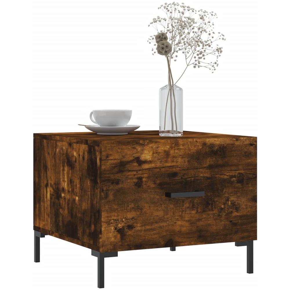 Tavolini Salotto 2 Pz Rovere Fumo 50x50x40cm Legno Multistrato - Foto 3