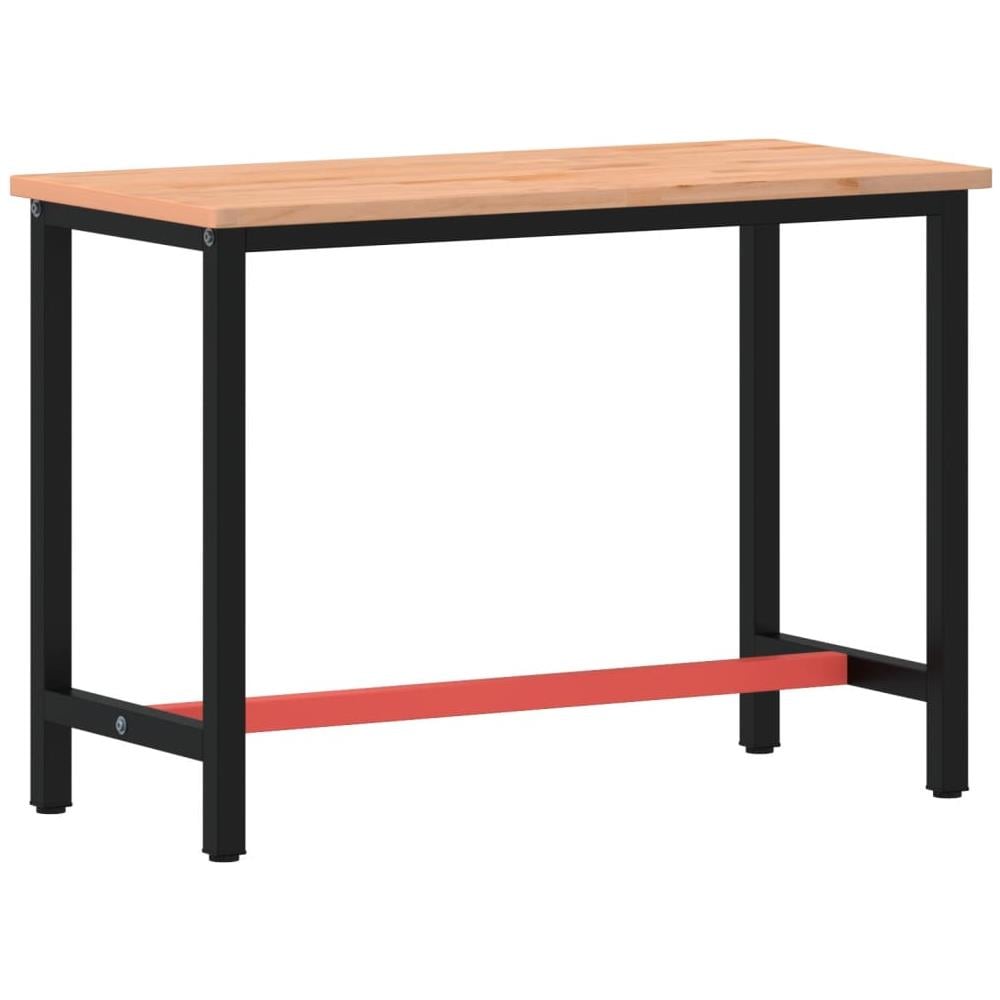 Banco Da Lavoro 115x55x81,5 Cm Legno Massello Faggio E Metallo - Foto 2