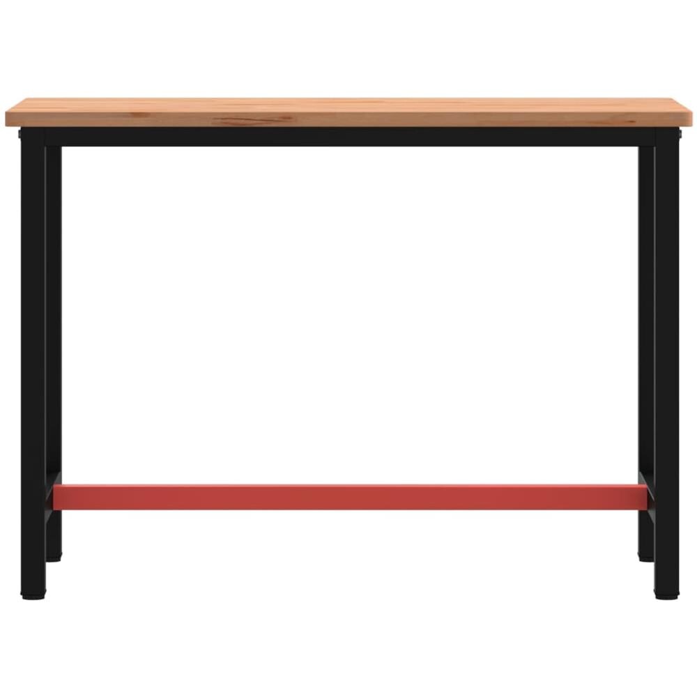 Banco Da Lavoro 115x55x81,5 Cm Legno Massello Faggio E Metallo - Foto 3