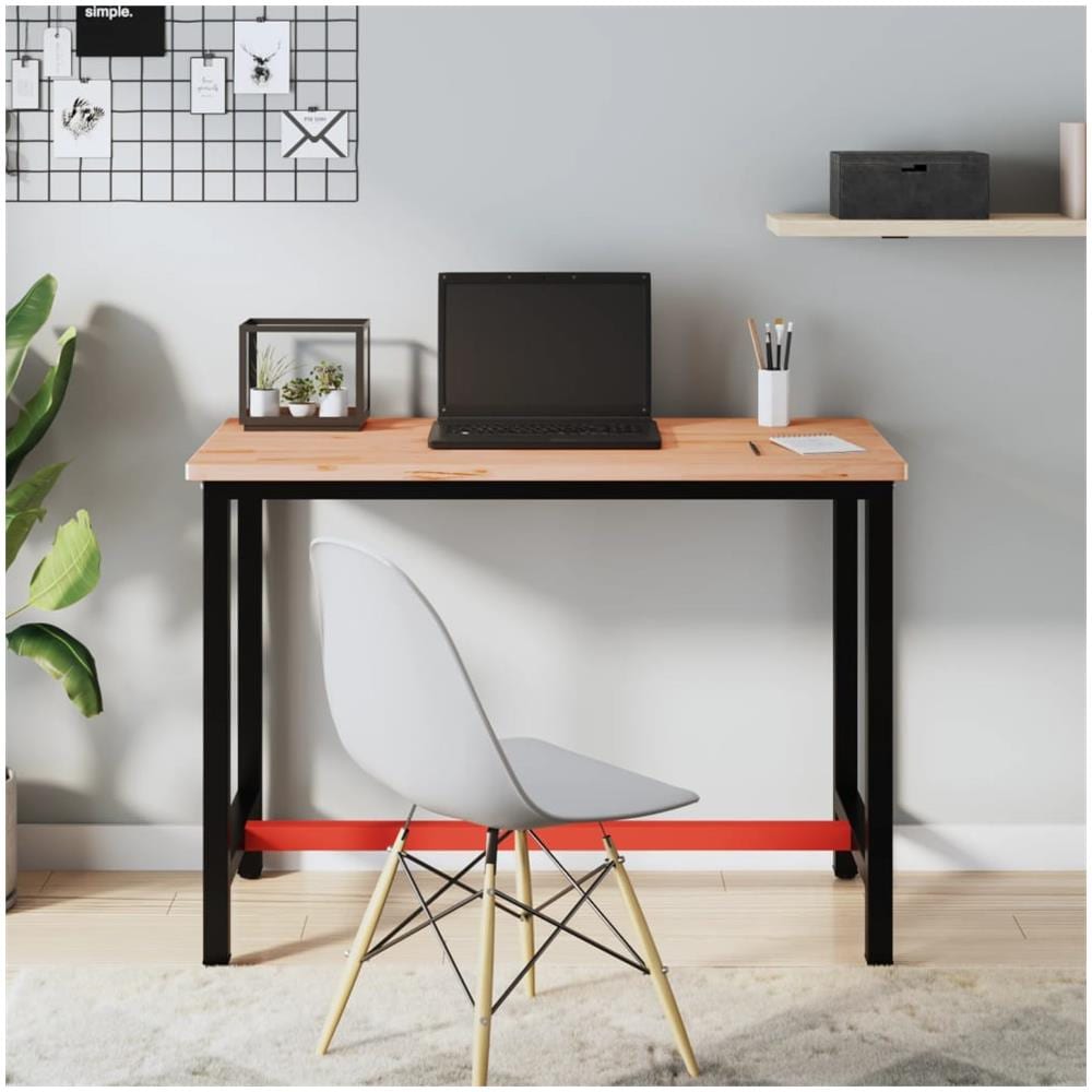 Banco Da Lavoro 115x55x81,5 Cm Legno Massello Faggio E Metallo - Foto 1