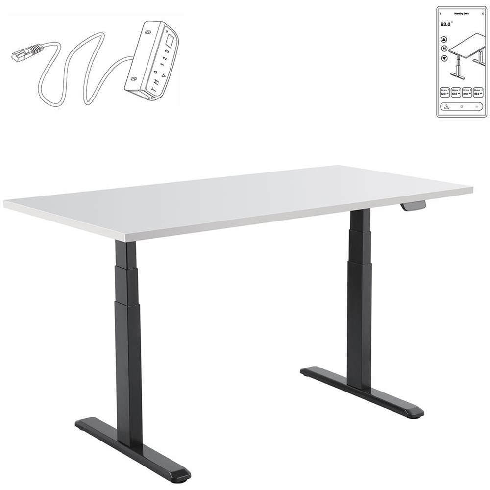 Scrivania regolabile in altezza elettricamente nero 160 x 72 cm DESTINES
