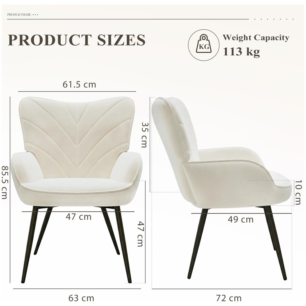 Sedia Moderna Con Motivo Fogliare - Design Semplice E Naturale, Versatile Per Soggiorno E Ufficio, Bianco - Foto 2
