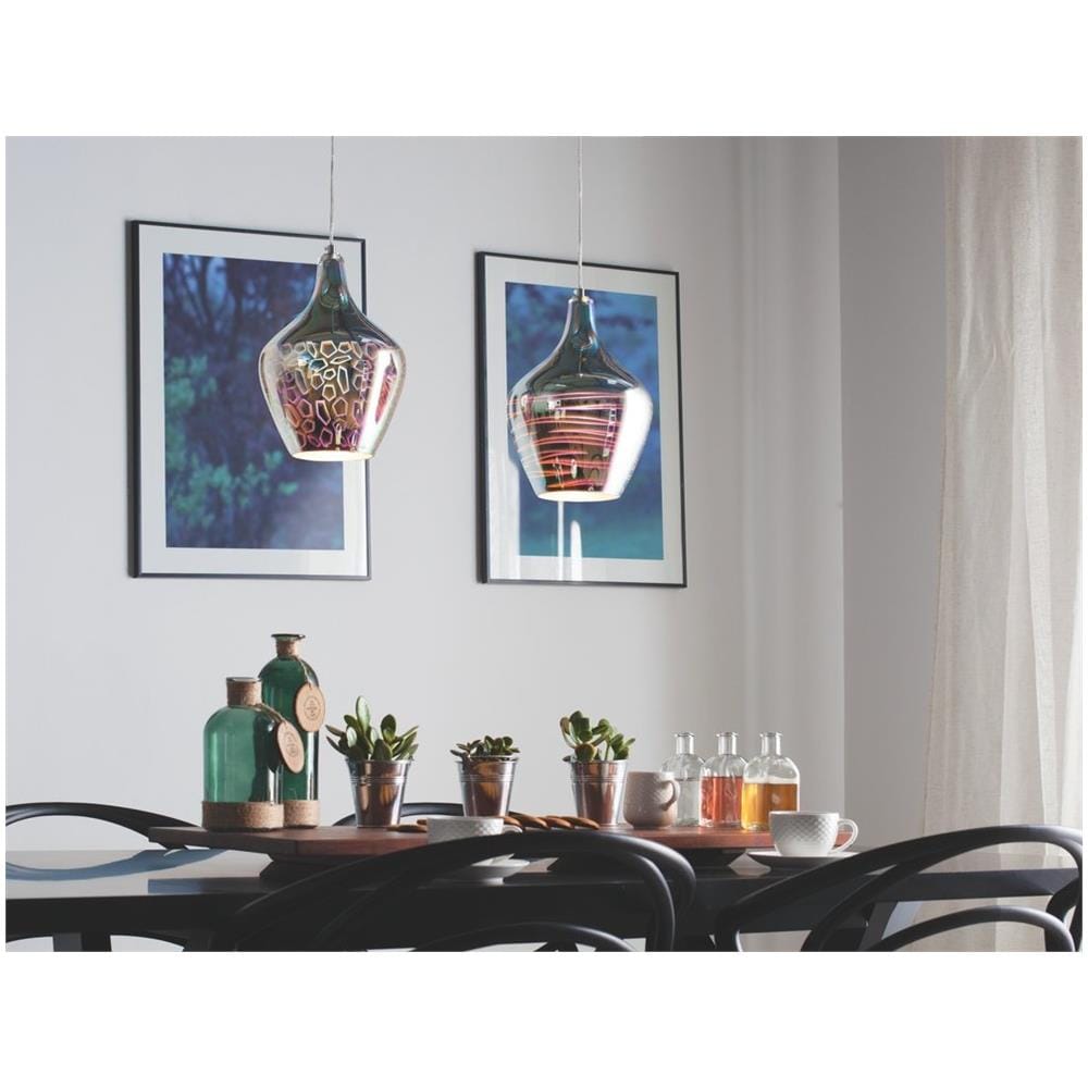 Lampada A Sospensione In Vetro Cromato Sangone - Foto 2