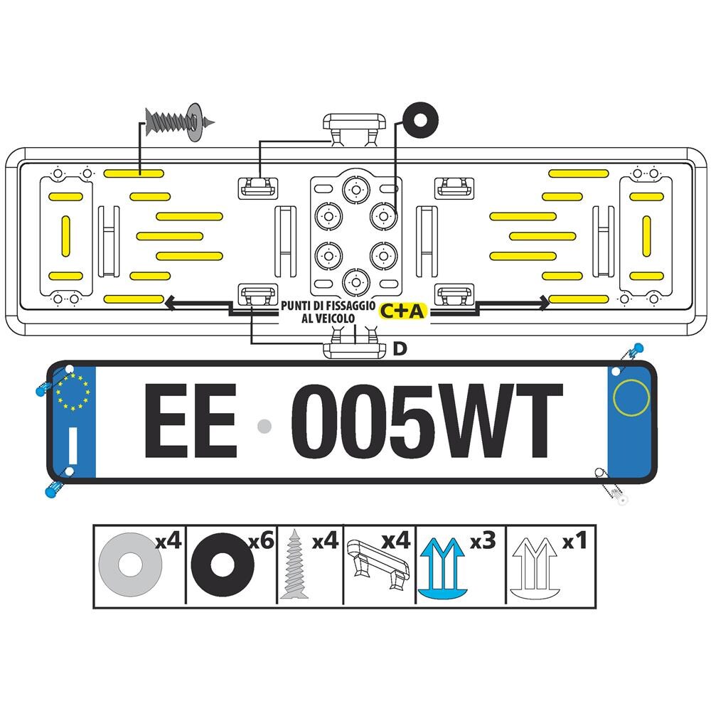 Portatarga Posteriore In Abs Cromato - Foto 6