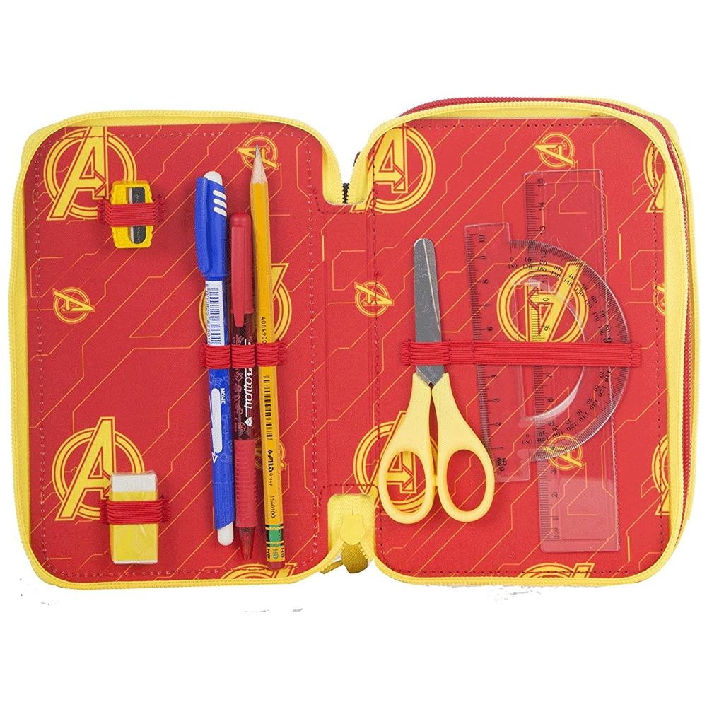 Astuccio Completo 3 Zip Avengers Accessoriato Bambini Scuola - Foto 3