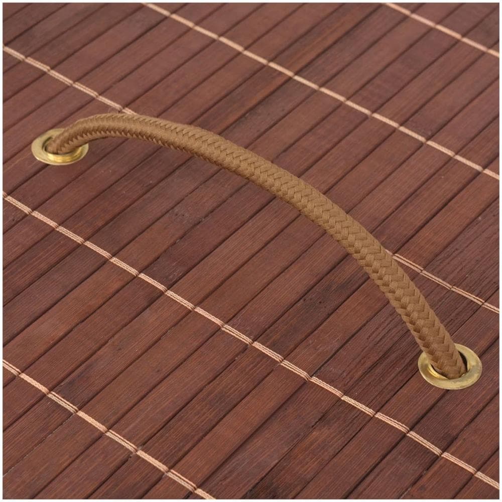 Cesto Portabiancheria In Bambù Ovale Marrone - Foto 2